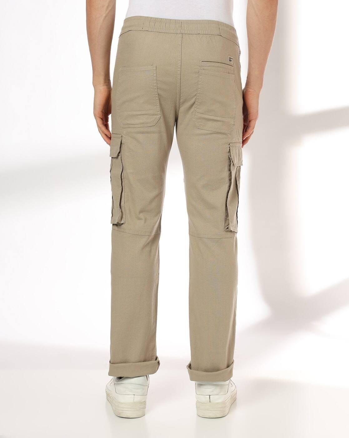 JOHN PLAYERS JEANS | Men Straight Fit Cargo Pants|2
