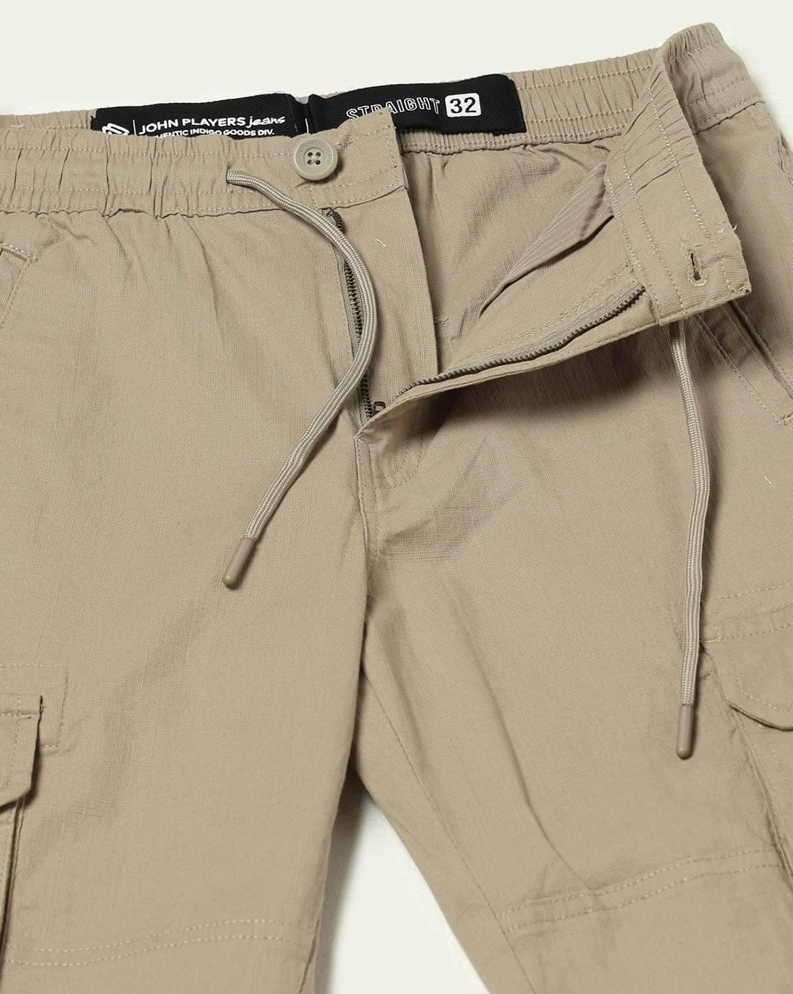 JOHN PLAYERS JEANS | Men Straight Fit Cargo Pants|4