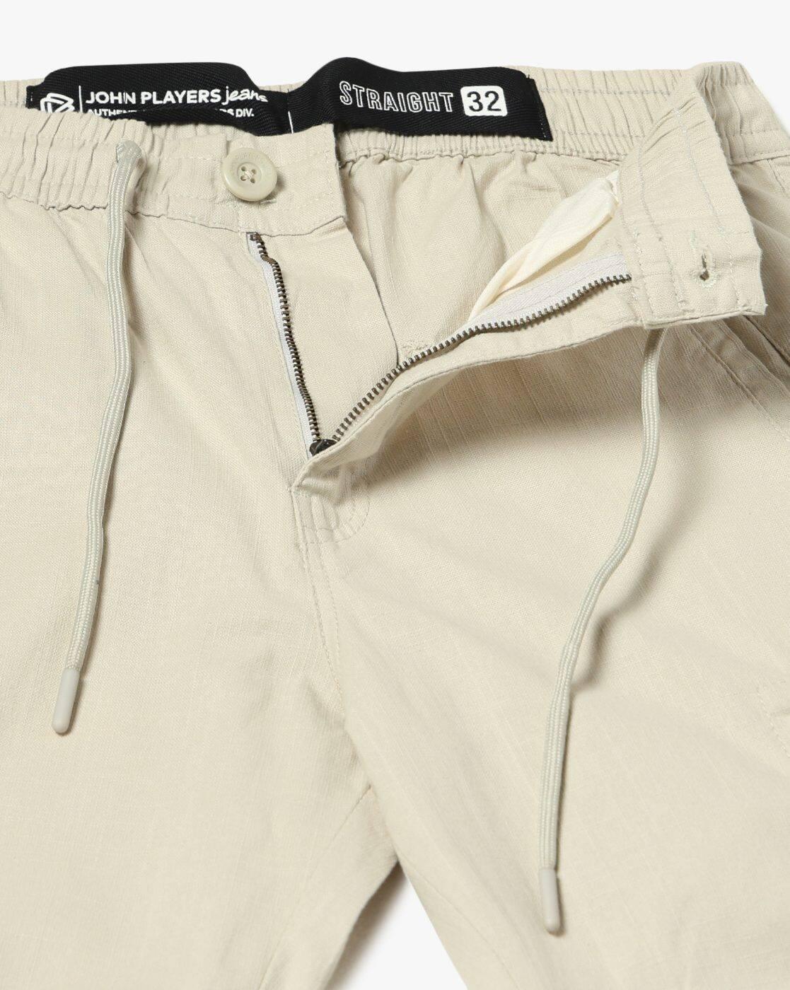 JOHN PLAYERS JEANS | Men Straight Fit Cargo Pants|3