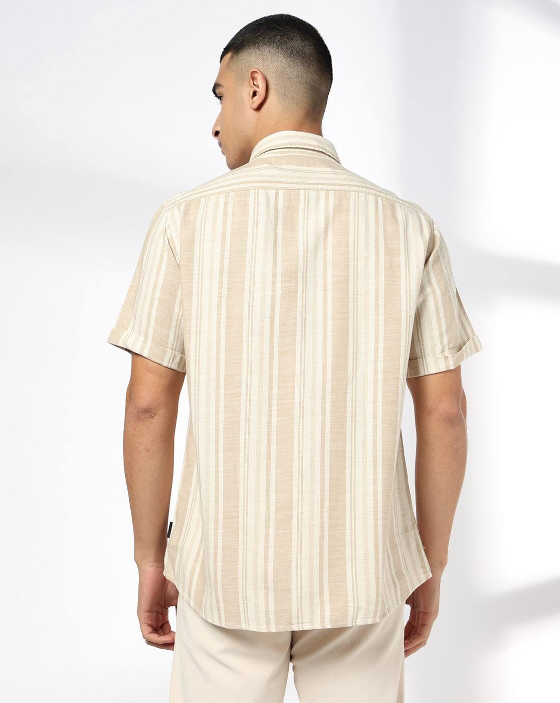 JOHN PLAYERS JEANS | Men Striped Regular Fit Cotton Shirt|2