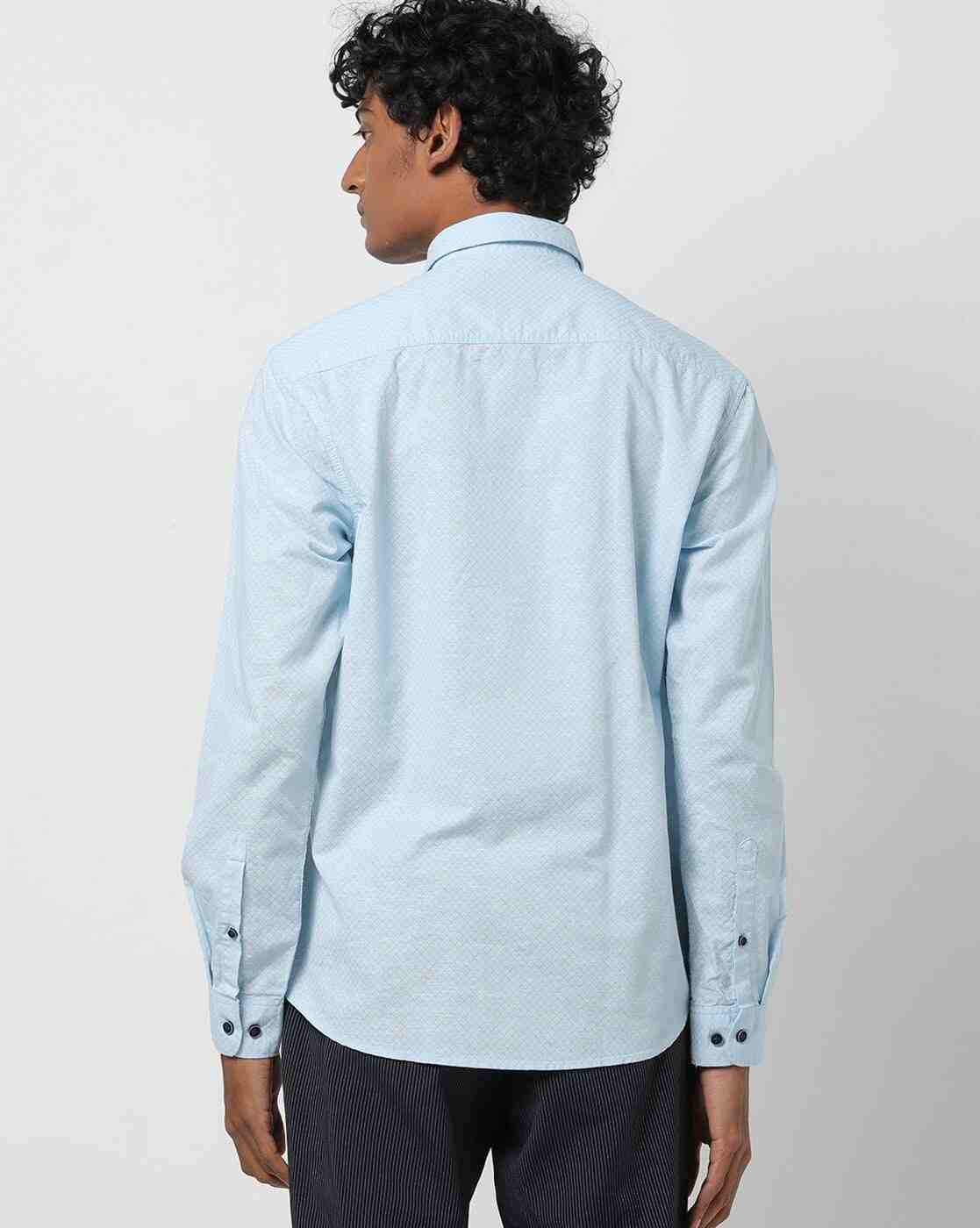 JOHN PLAYERS | Men Printed Slim Fit Shirt with Patch Pocket|1