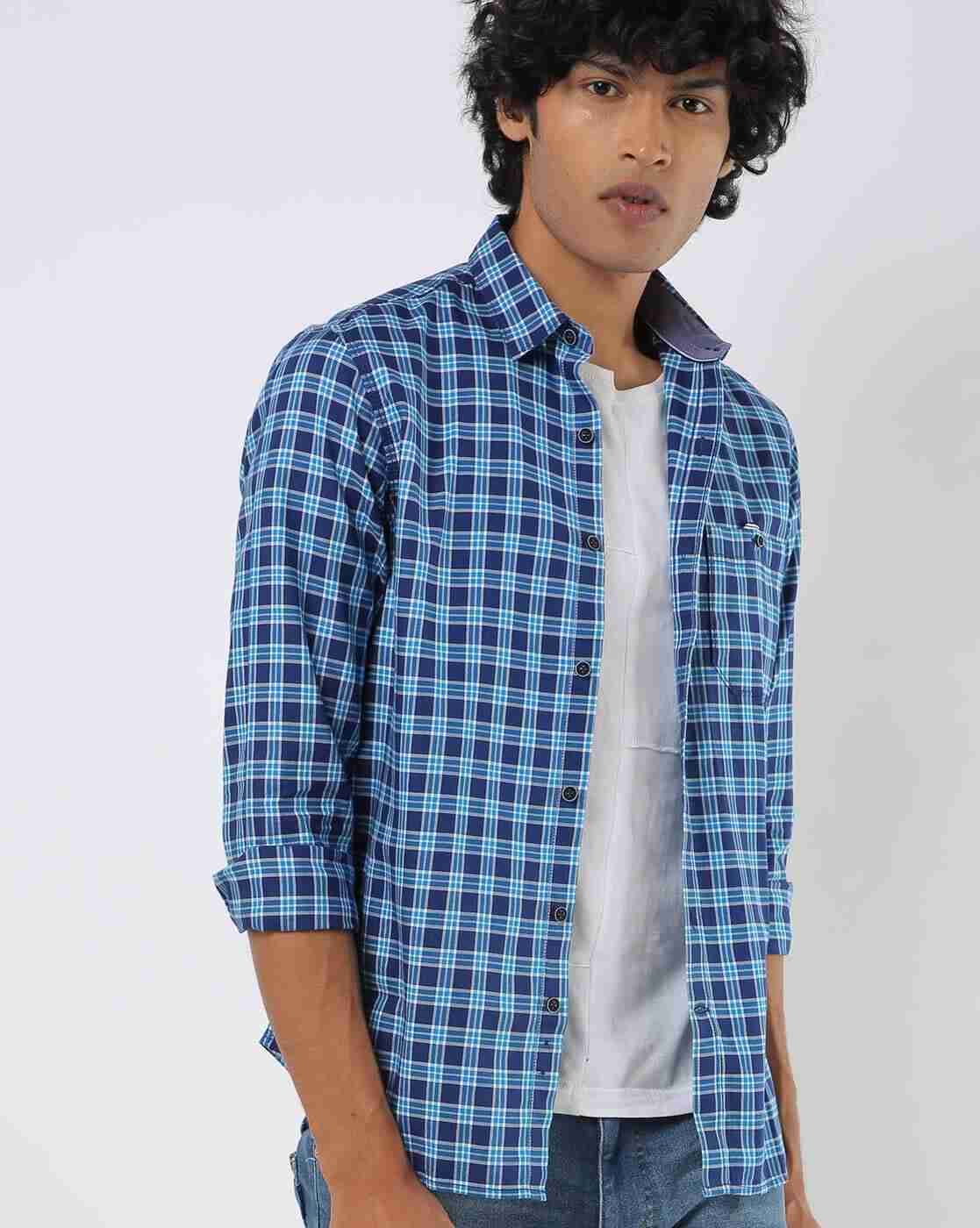 JOHN PLAYERS | Checked Slim Fit Shirt with Patch Pocket|0