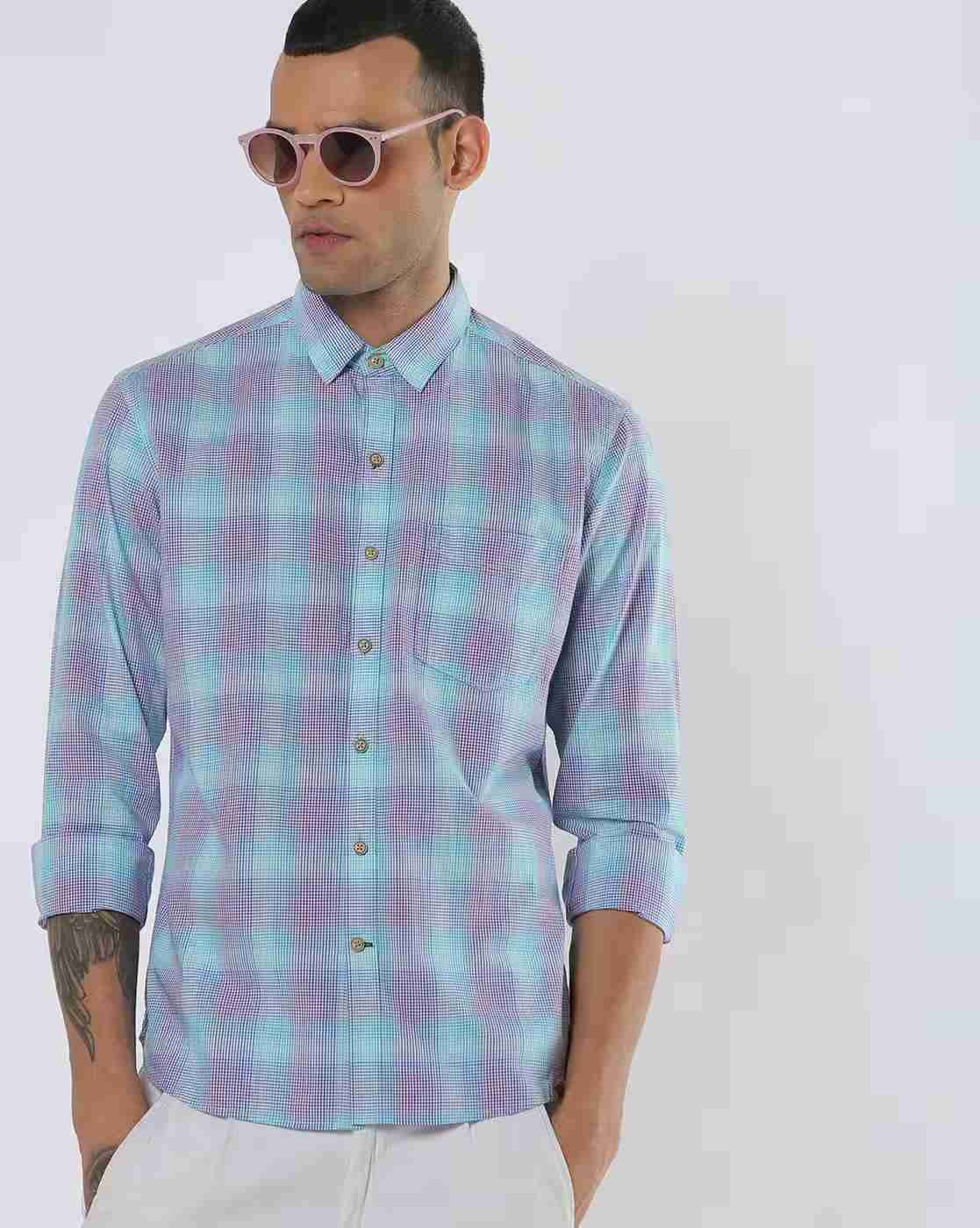 Checked Slim Shirt with Patch Pocket