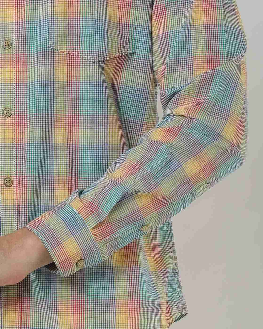 JOHN PLAYERS | Checked Slim Shirt with Patch Pocket|3