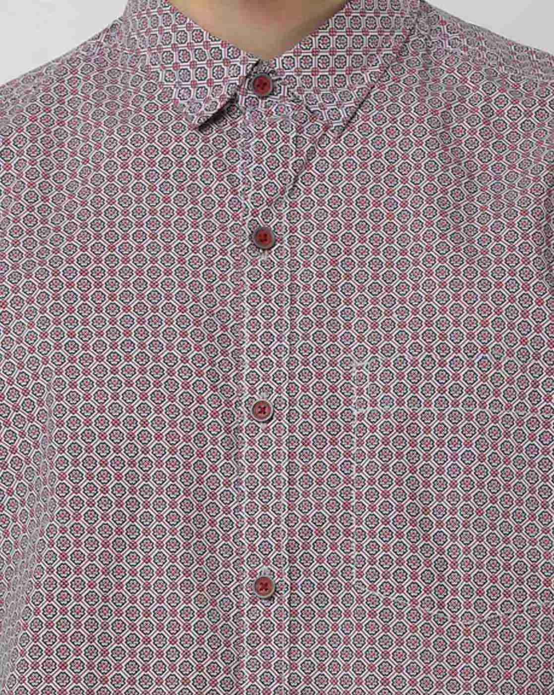 JOHN PLAYERS | Printed Slim Shirt with Patch Pocket|2