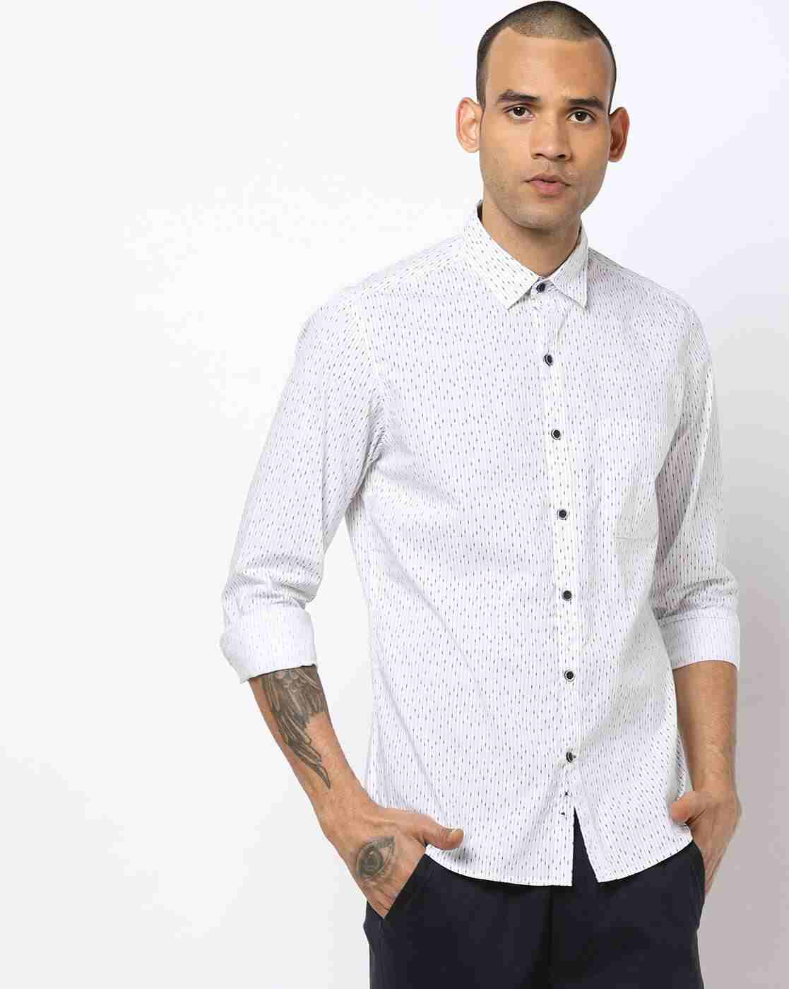 JOHN PLAYERS | Printed Slim Shirt with Patch Pocket|0