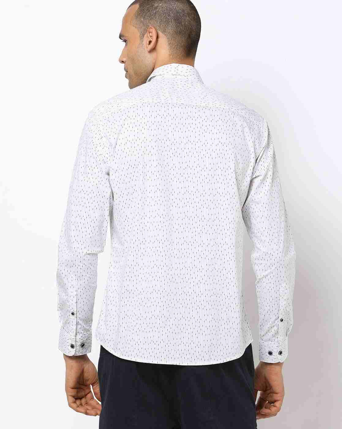 JOHN PLAYERS | Printed Slim Shirt with Patch Pocket|1