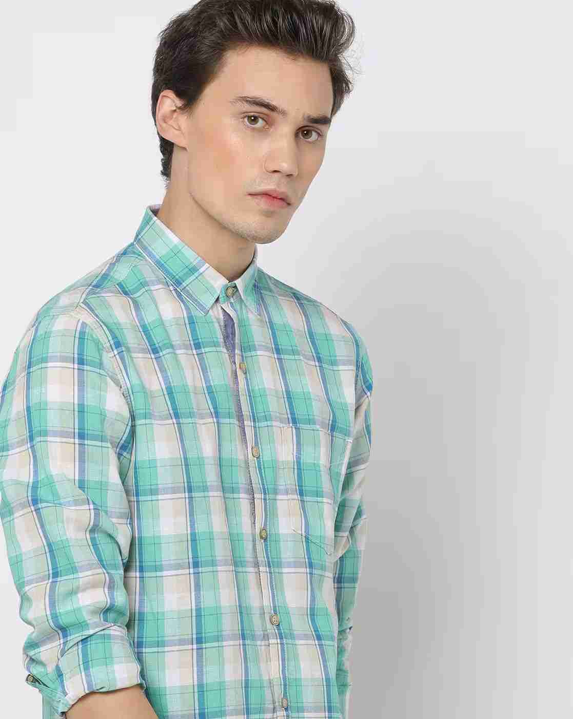 JOHN PLAYERS | Checked Slim Fit Shirt with Patch Pocket|0