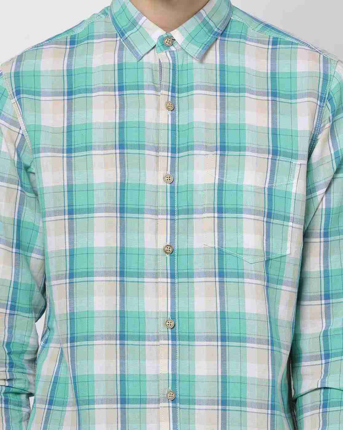 JOHN PLAYERS | Checked Slim Fit Shirt with Patch Pocket|2