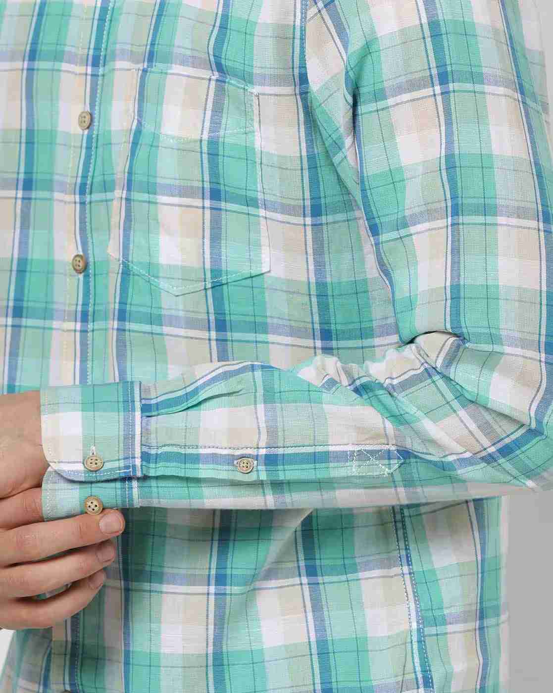 JOHN PLAYERS | Checked Slim Fit Shirt with Patch Pocket|3