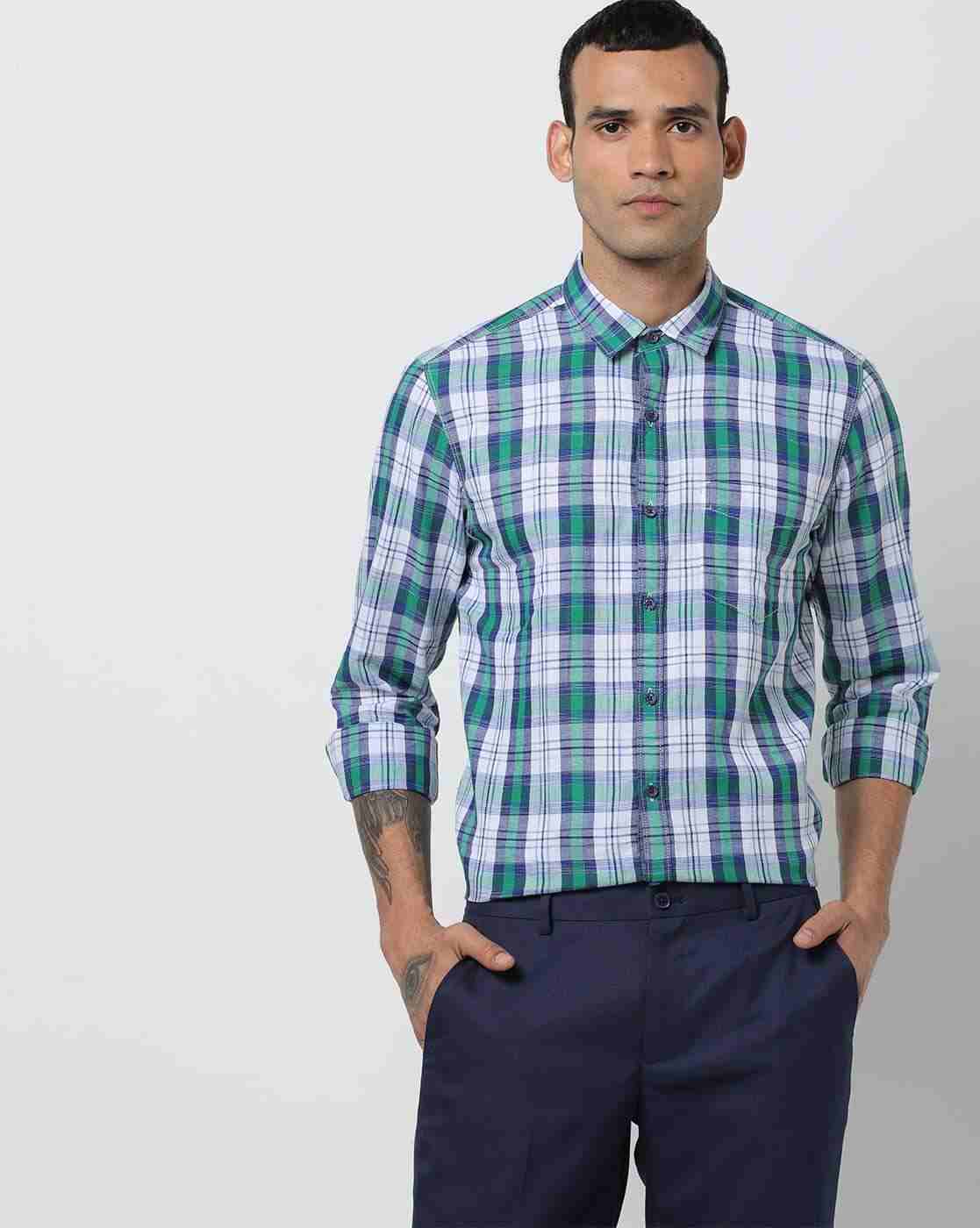 JOHN PLAYERS | Checked Slim Fit Shirt with Patch Pocket|0