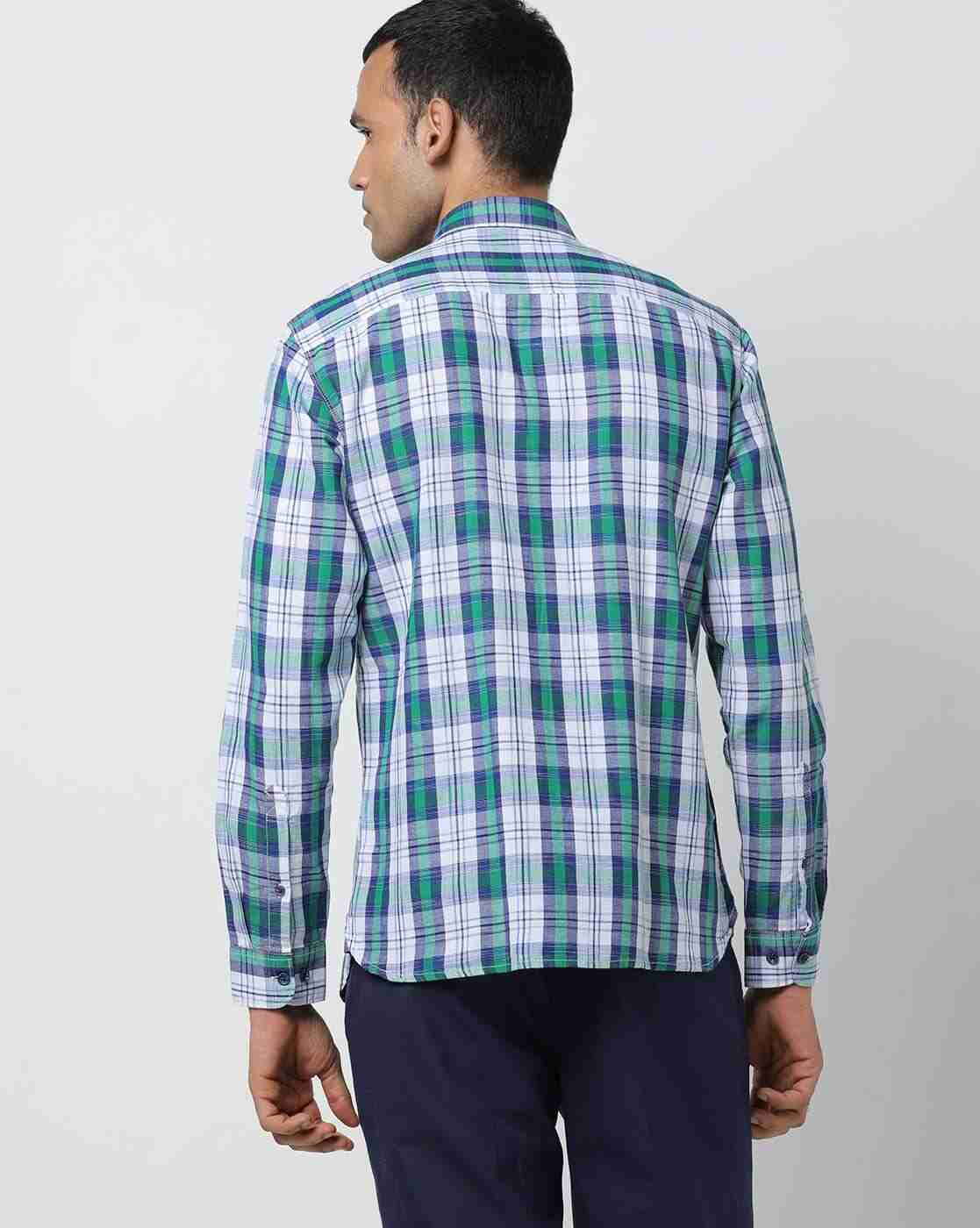 JOHN PLAYERS | Checked Slim Fit Shirt with Patch Pocket|1