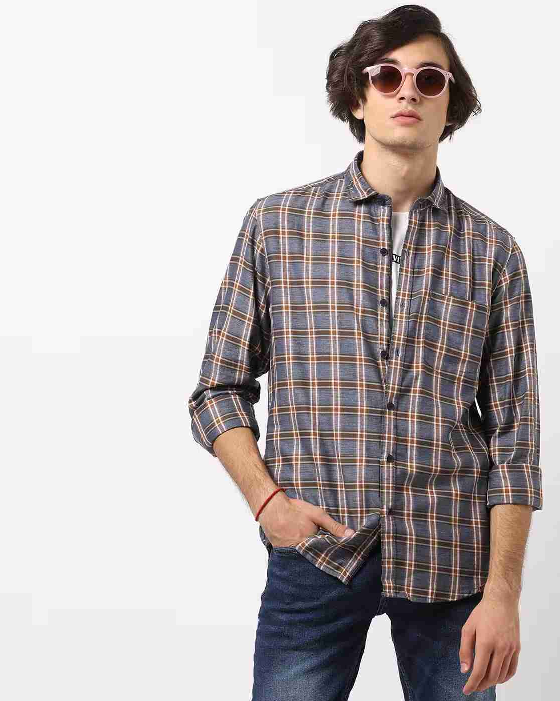 JOHN PLAYERS | Checked Extra-Slim Fit Shirt|0