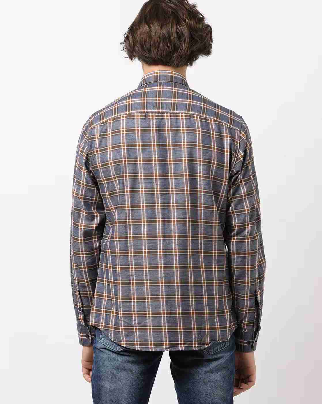 JOHN PLAYERS | Checked Extra-Slim Fit Shirt|1
