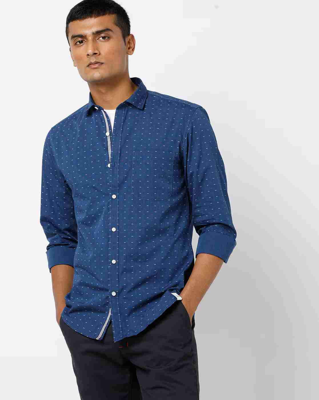 JOHN PLAYERS | Micro Print Extra-Slim Fit Shirt|0