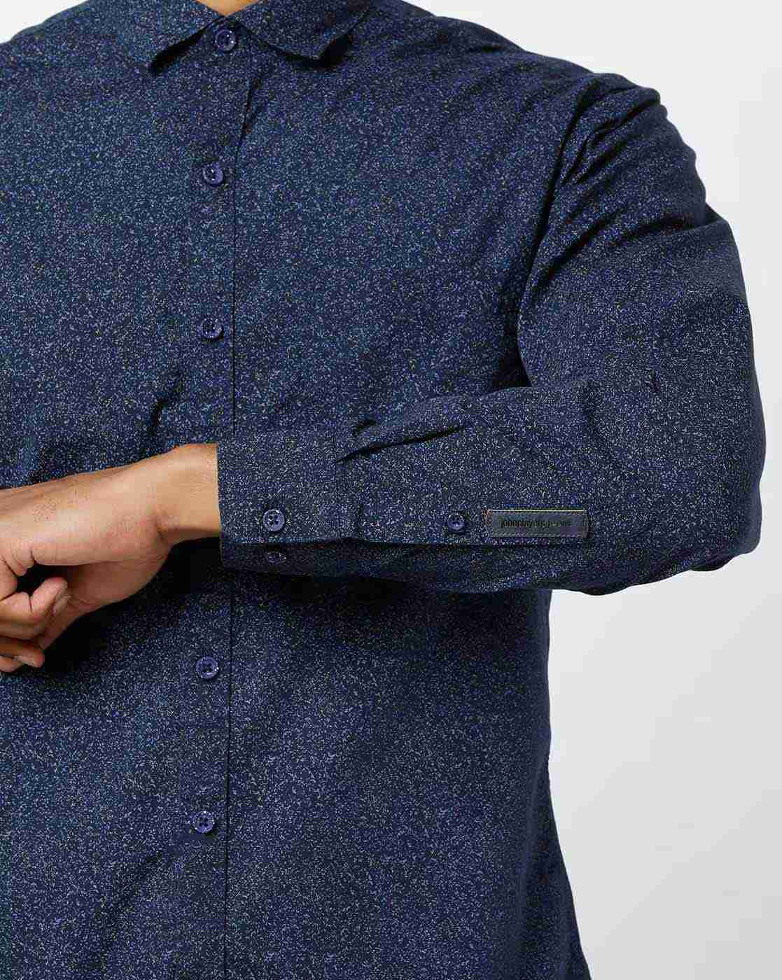JOHN PLAYERS | Heathered Extra-Slim Fit Shirt|3