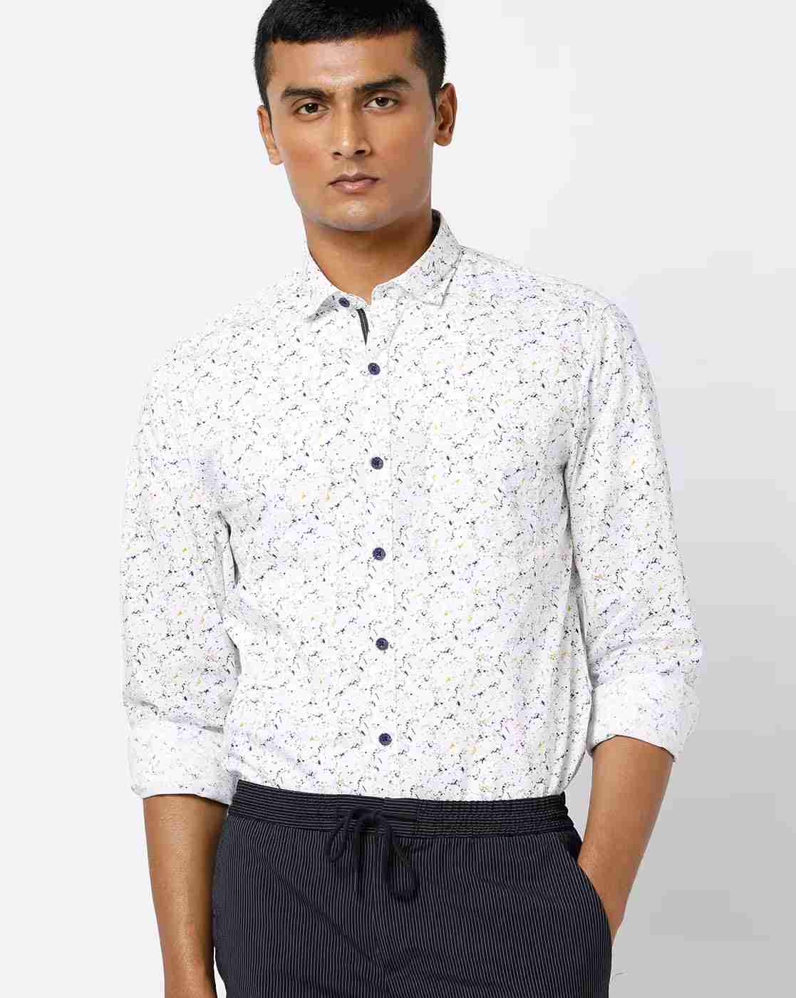 John Players | Printed Extra-Slim Fit Shirt|0
