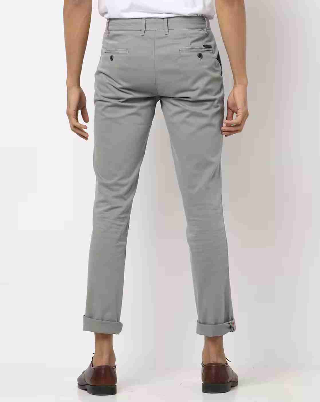 JOHN PLAYERS | Mid-Rise Slim Fit Flat-Front Trousers|2