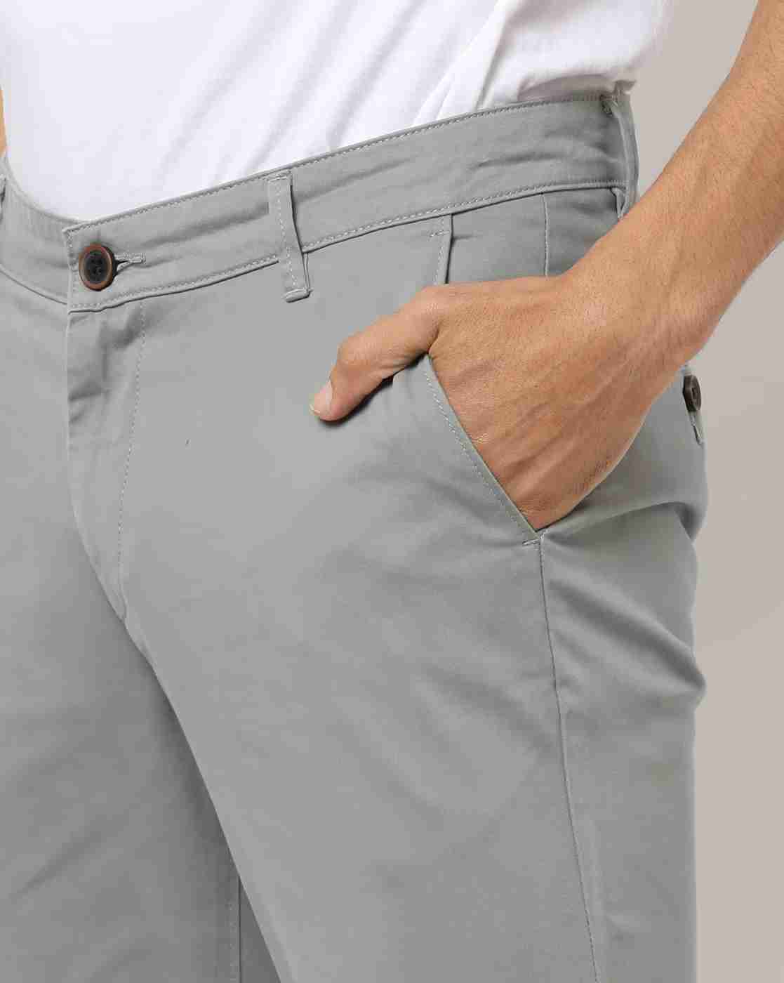 JOHN PLAYERS | Mid-Rise Slim Fit Flat-Front Trousers|3