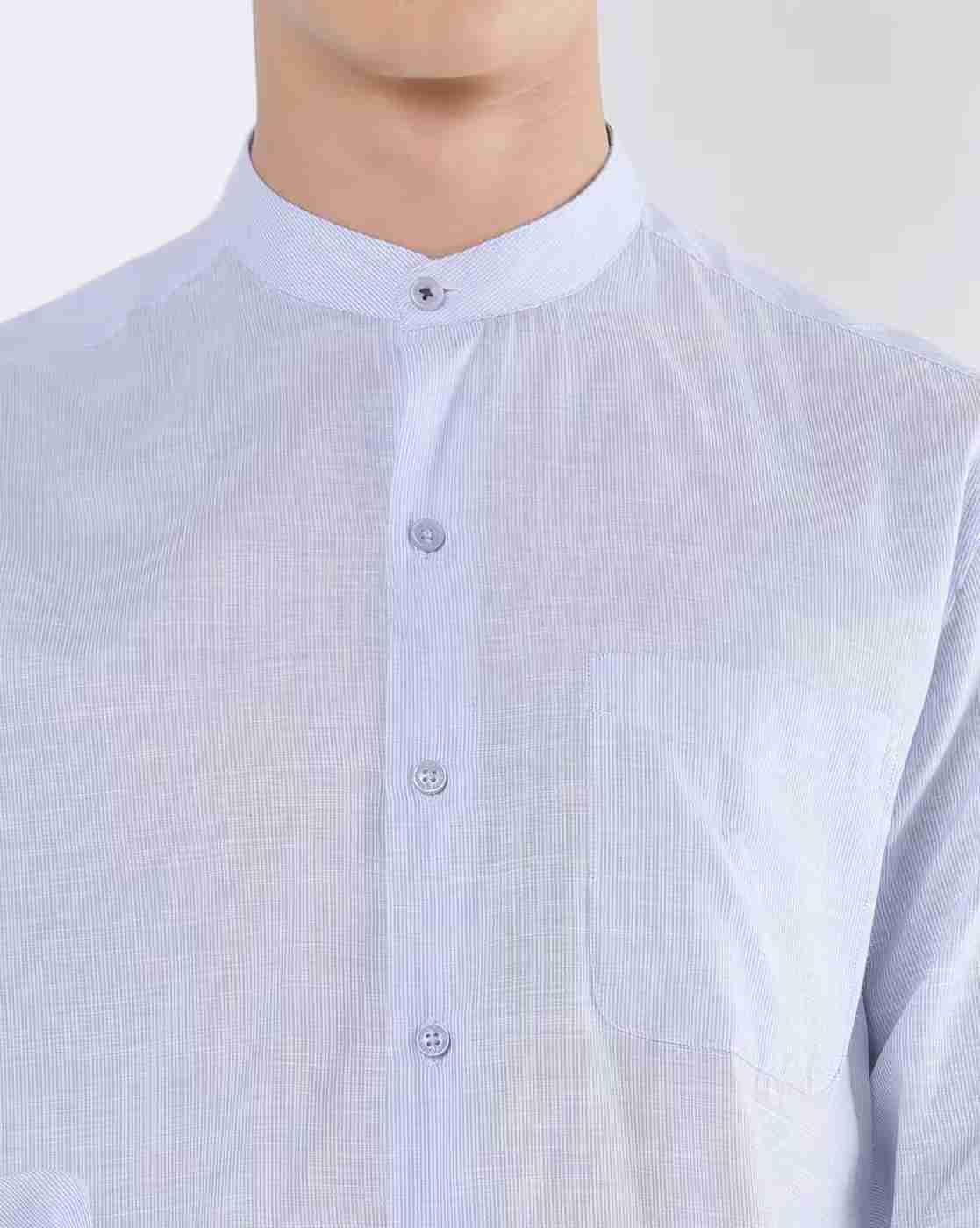 JOHN PLAYERS | Textured Slim Fit Shirt with Band Collar|2