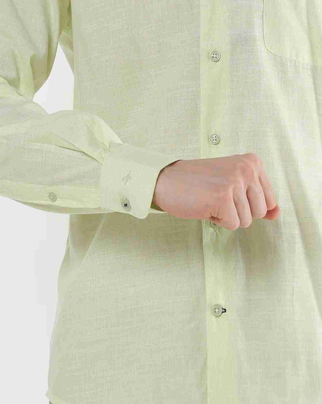 JOHN PLAYERS | Textured Slim Fit Shirt with Band Collar|3