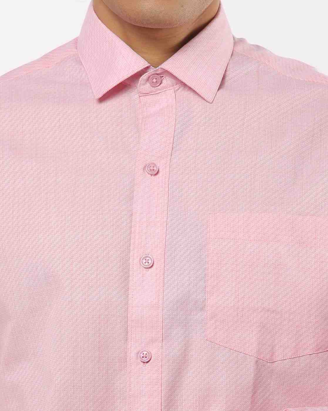 JOHN PLAYERS | Men Textured Slim Fit Shirt with Patch Pocket|2