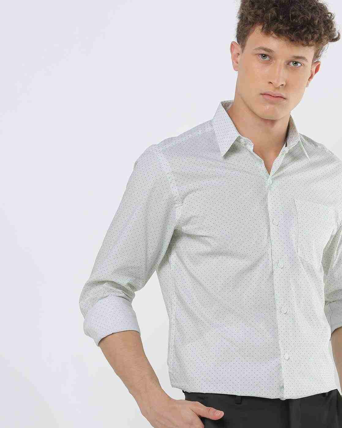 JOHN PLAYERS | Printed Slim Fit Shirt with Patch Pocket|0