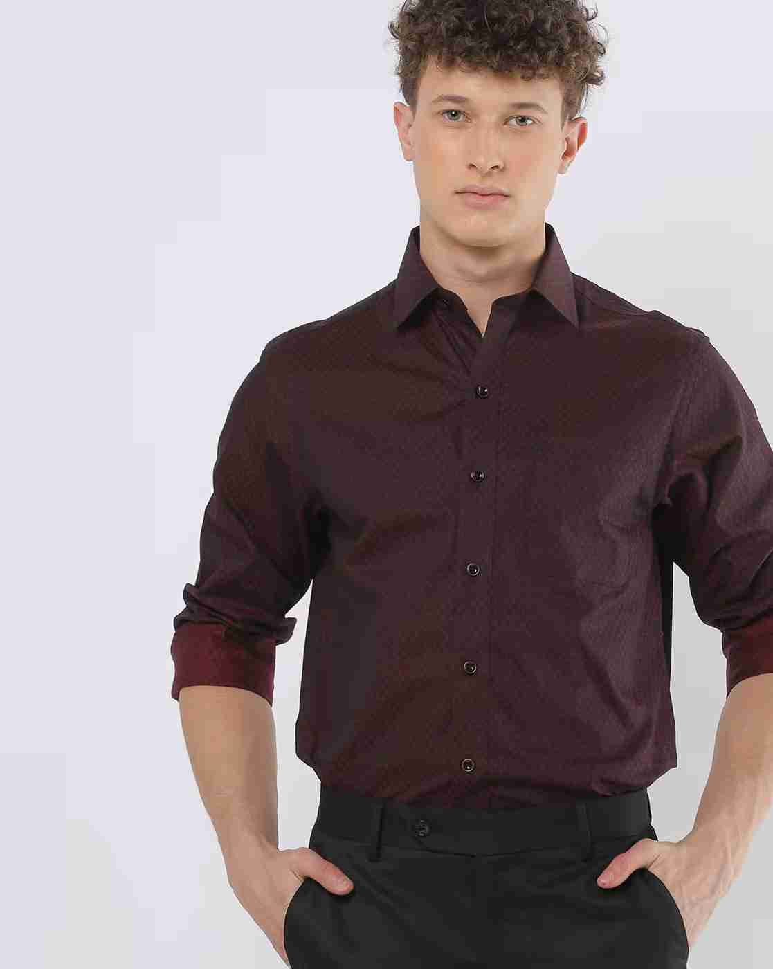 JOHN PLAYERS | Printed Slim Fit Shirt with Patch Pocket|0