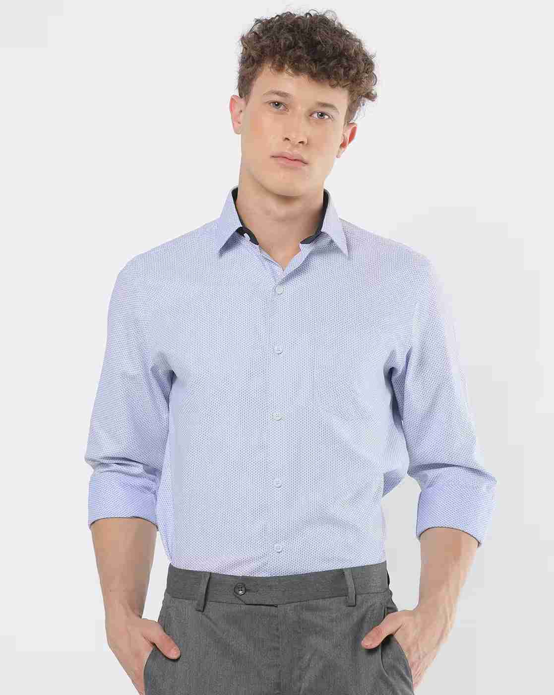 JOHN PLAYERS | Printed Slim Fit Shirt with Patch Pocket|0