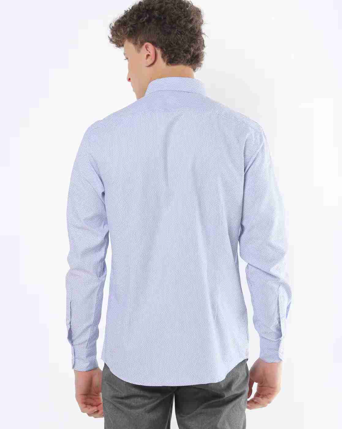 JOHN PLAYERS | Printed Slim Fit Shirt with Patch Pocket|1