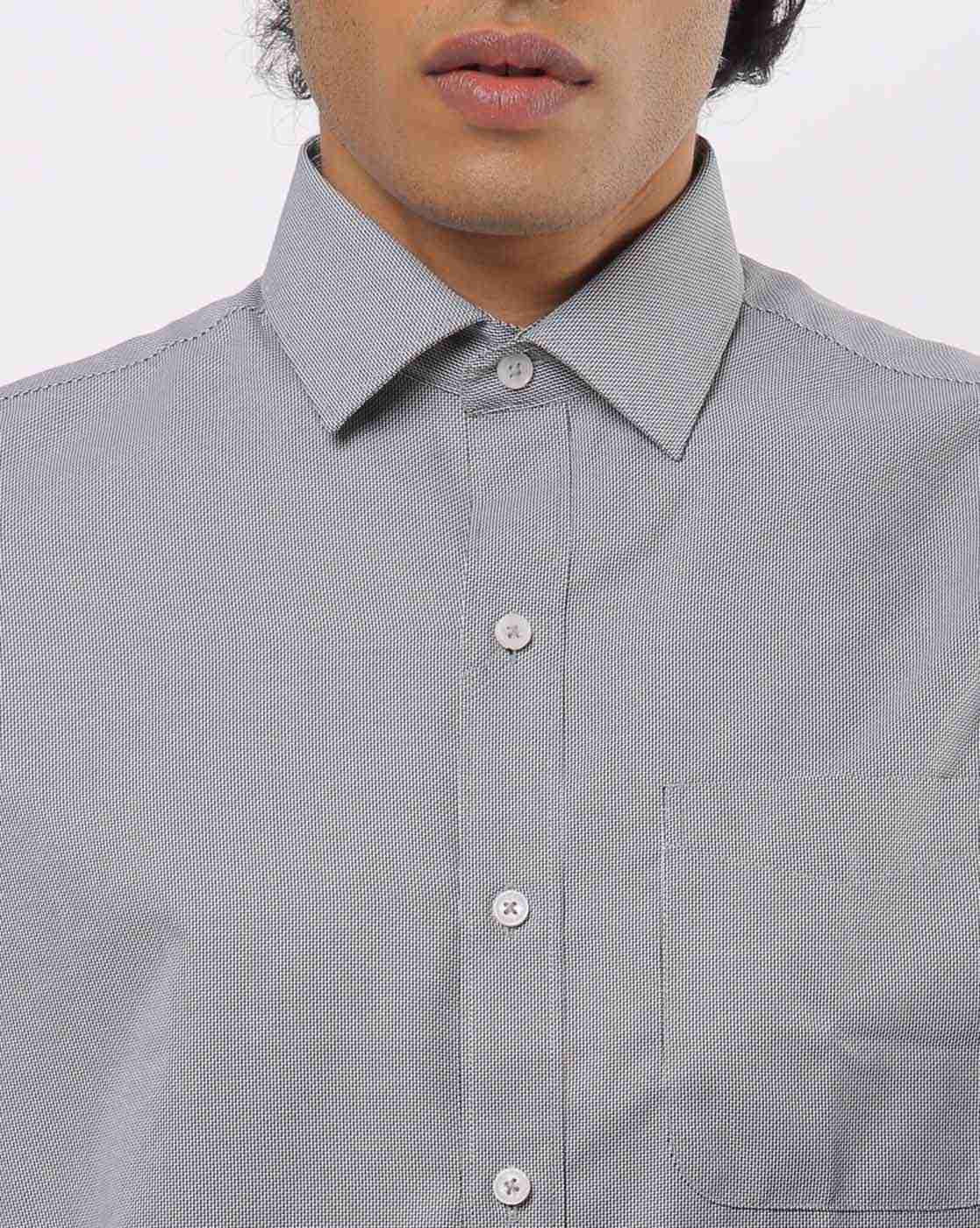 JOHN PLAYERS | Textured Slim Fit Shirt with Patch Pocket|2