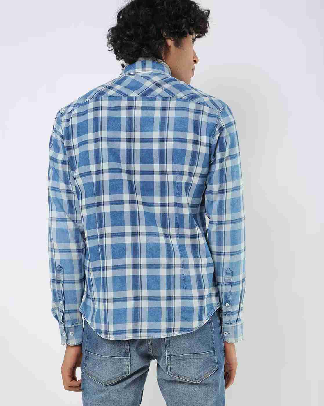 JOHN PLAYERS | Checked Extra Slim Fit Shirt|1