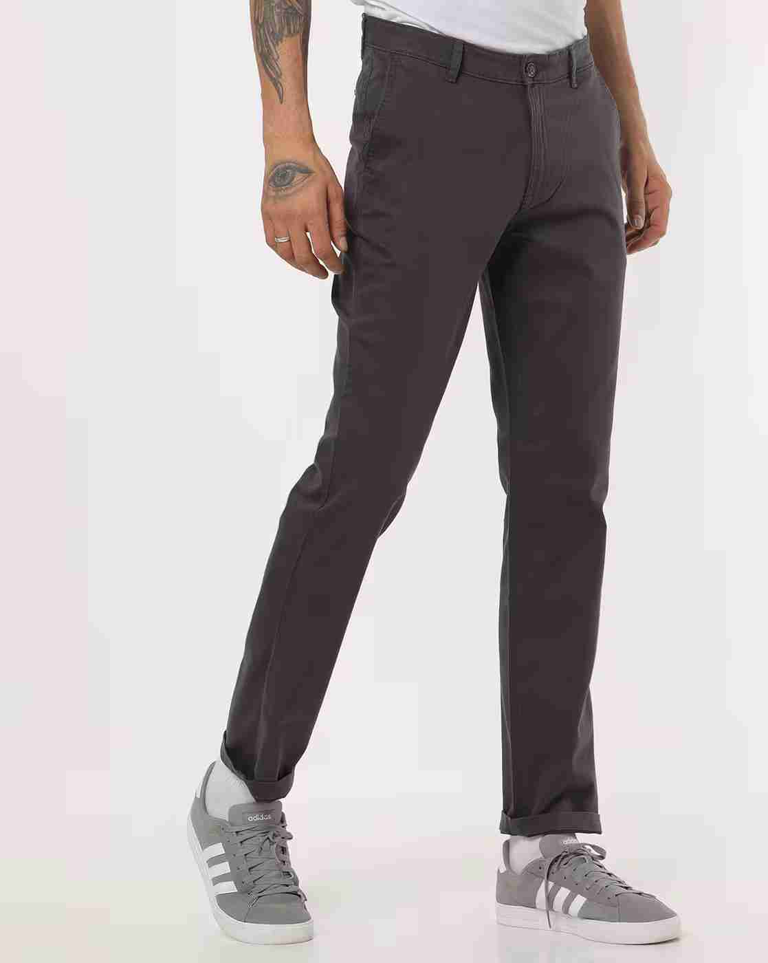 JOHN PLAYERS | Mid-Rise Slim Fit Flat-Front Trousers|0