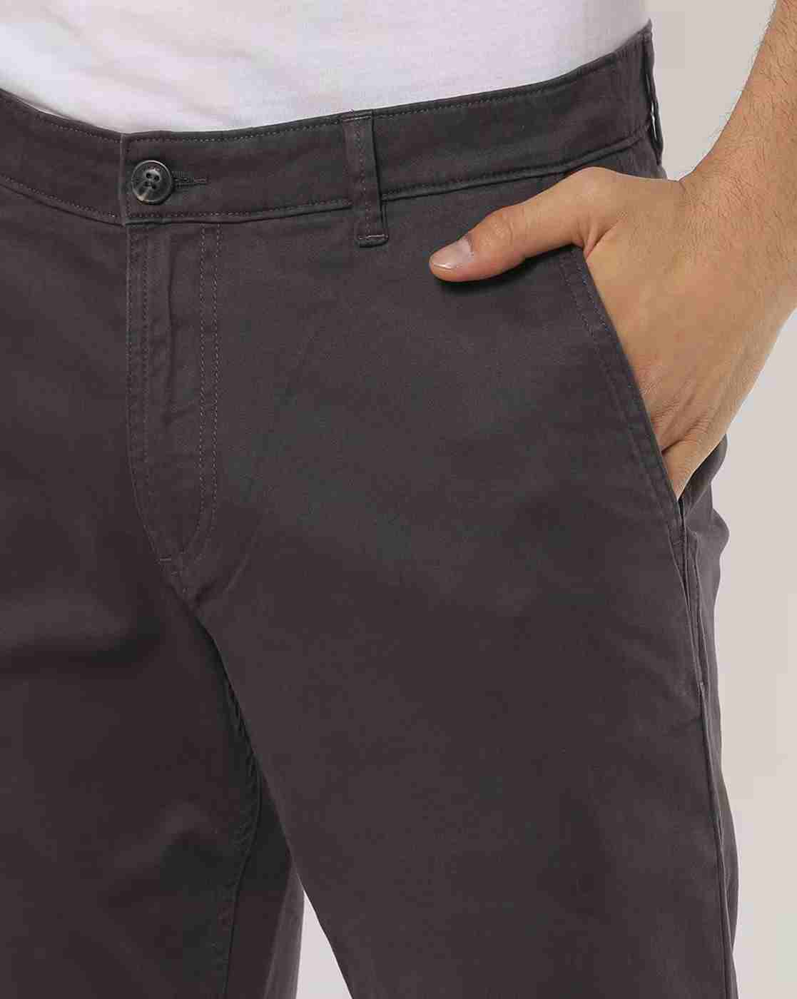 JOHN PLAYERS | Mid-Rise Slim Fit Flat-Front Trousers|3