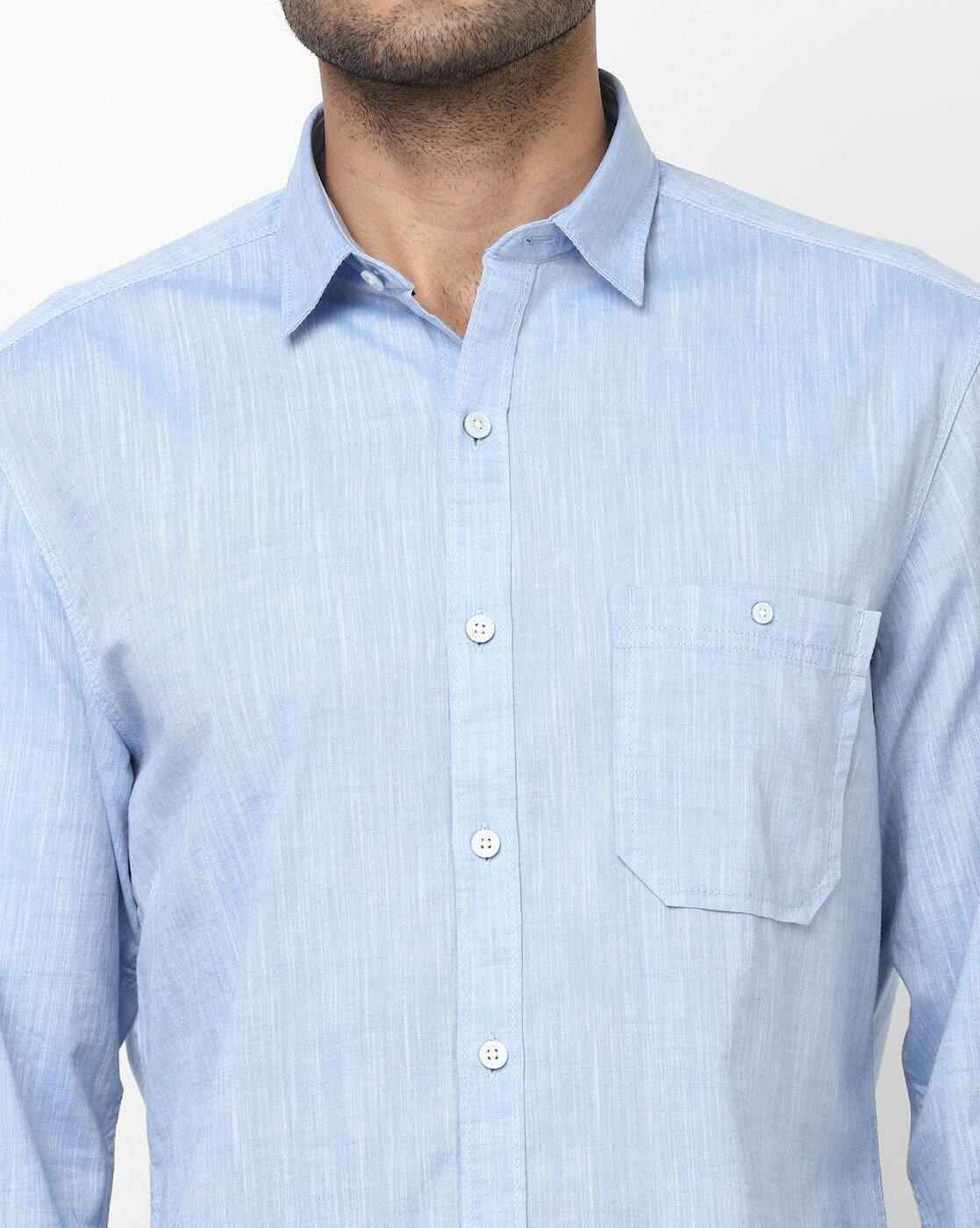 JOHN PLAYERS | Slim Fit Shirt with Patch Pocket|2