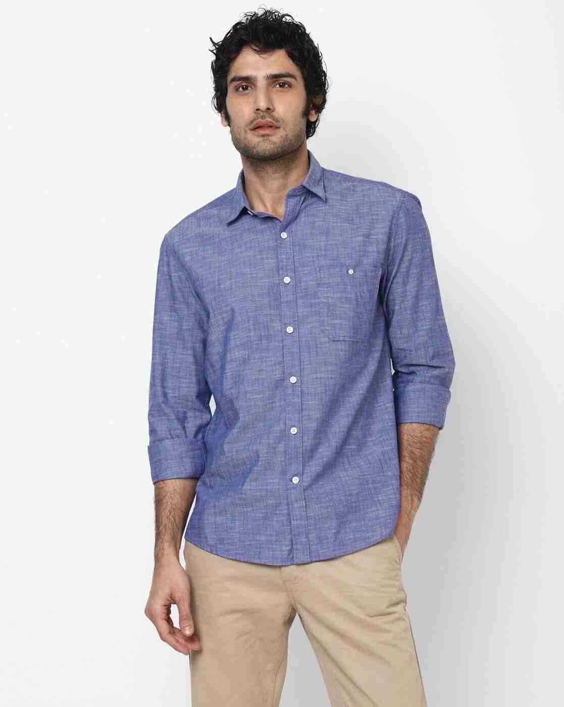 JOHN PLAYERS | Slim Fit Shirt with Patch Pocket|0