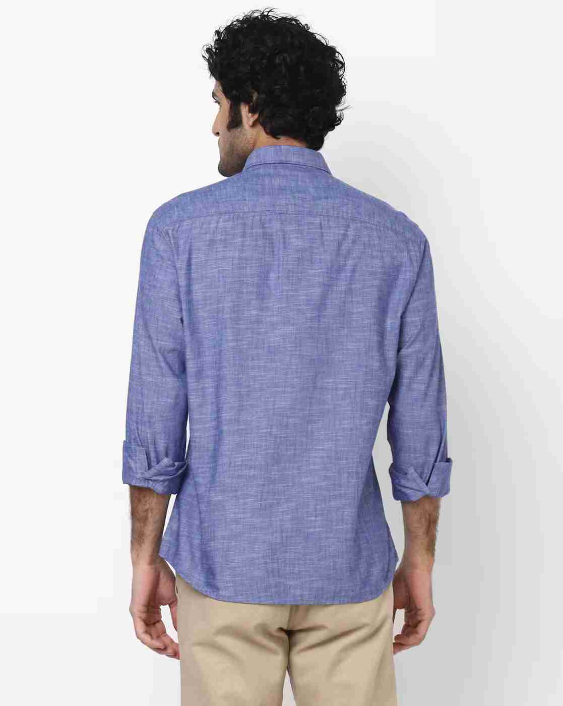 JOHN PLAYERS | Slim Fit Shirt with Patch Pocket|1