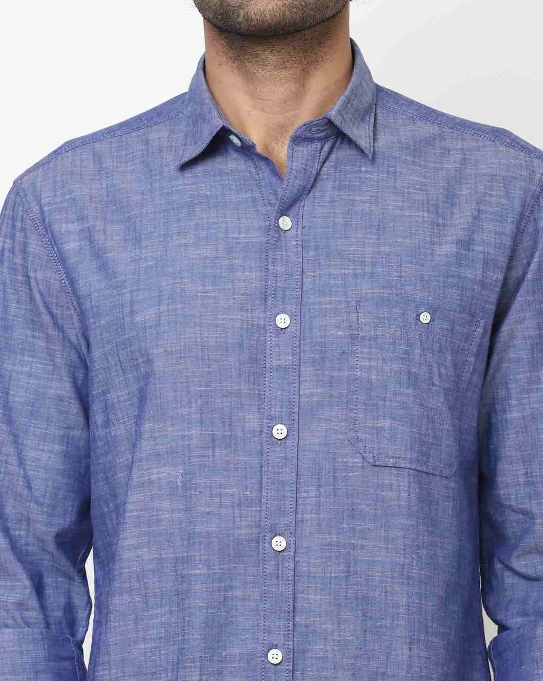 JOHN PLAYERS | Slim Fit Shirt with Patch Pocket|2