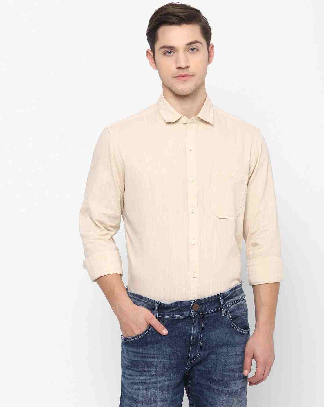 JOHN PLAYERS | Textured Extra Slim Fit Shirt with Patch Pocket|0