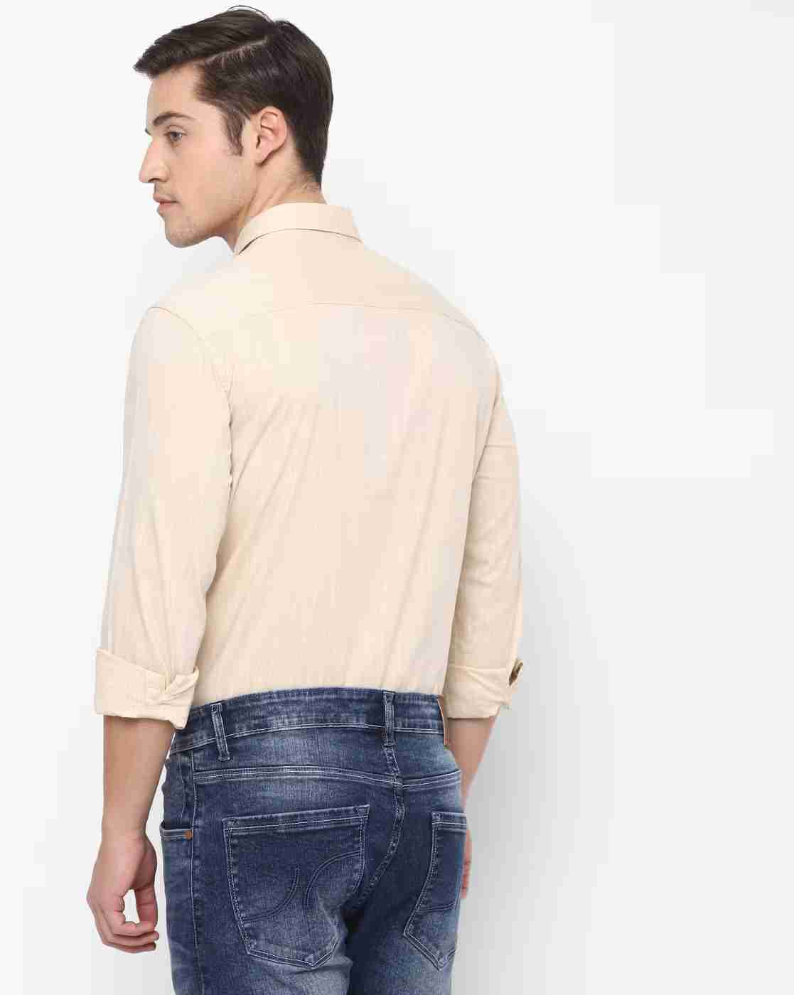 JOHN PLAYERS | Textured Extra Slim Fit Shirt with Patch Pocket|1