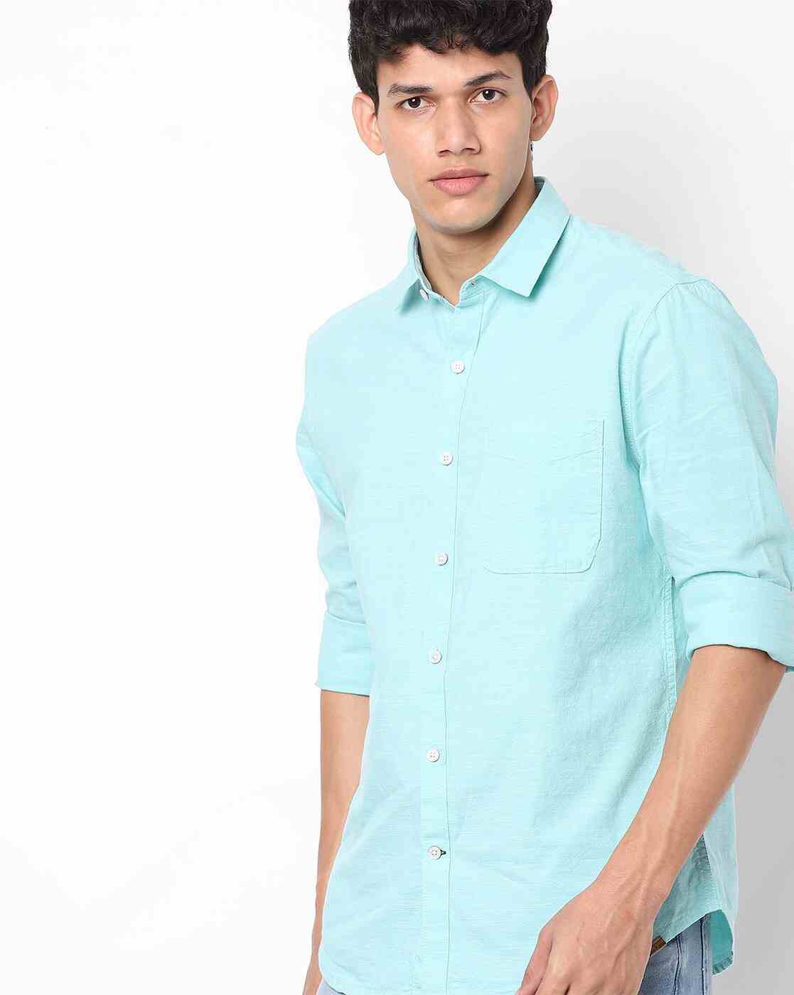 JOHN PLAYERS | Men Extra Slim Fit Shirt with Patch Pocket|0