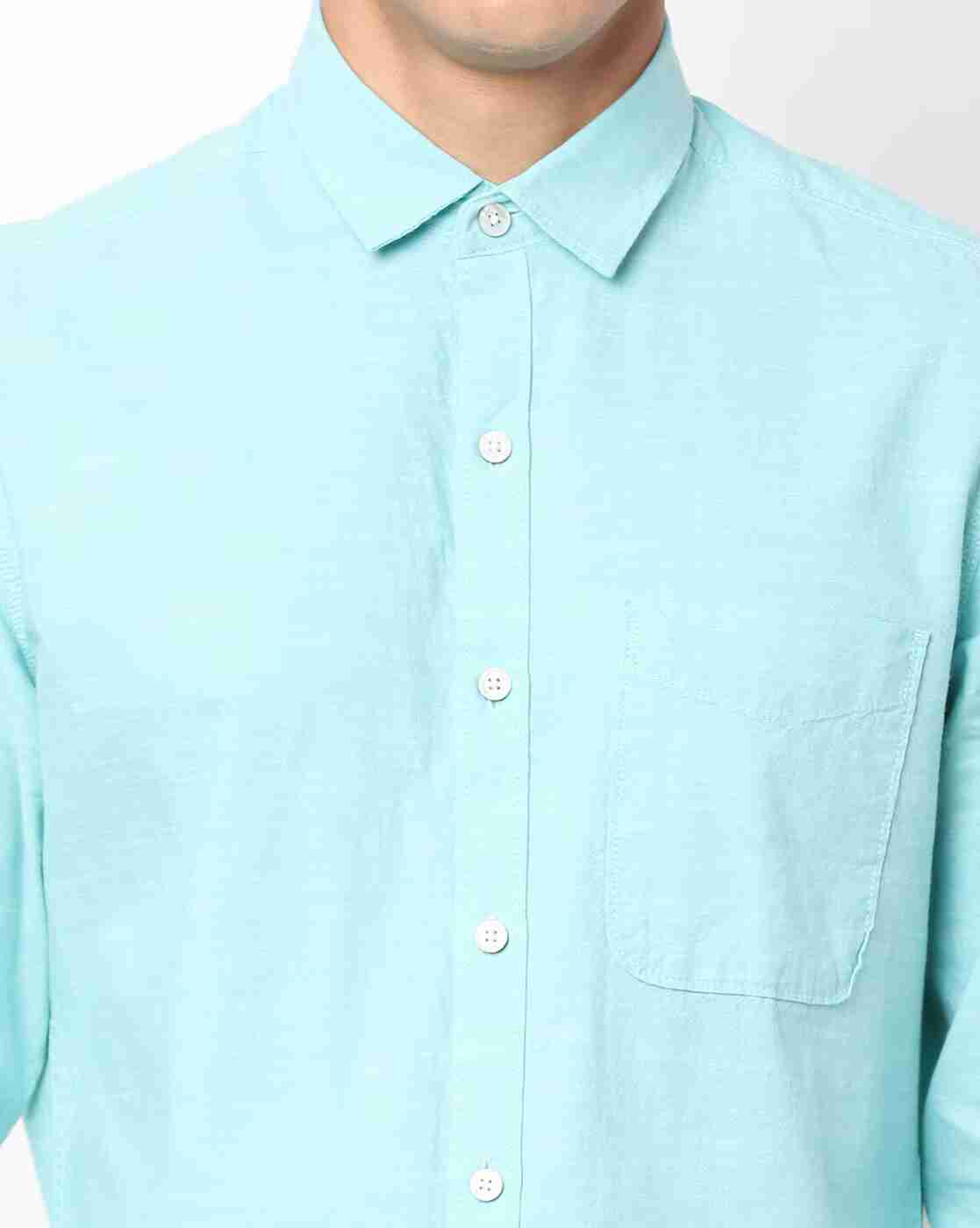 JOHN PLAYERS | Men Extra Slim Fit Shirt with Patch Pocket|2