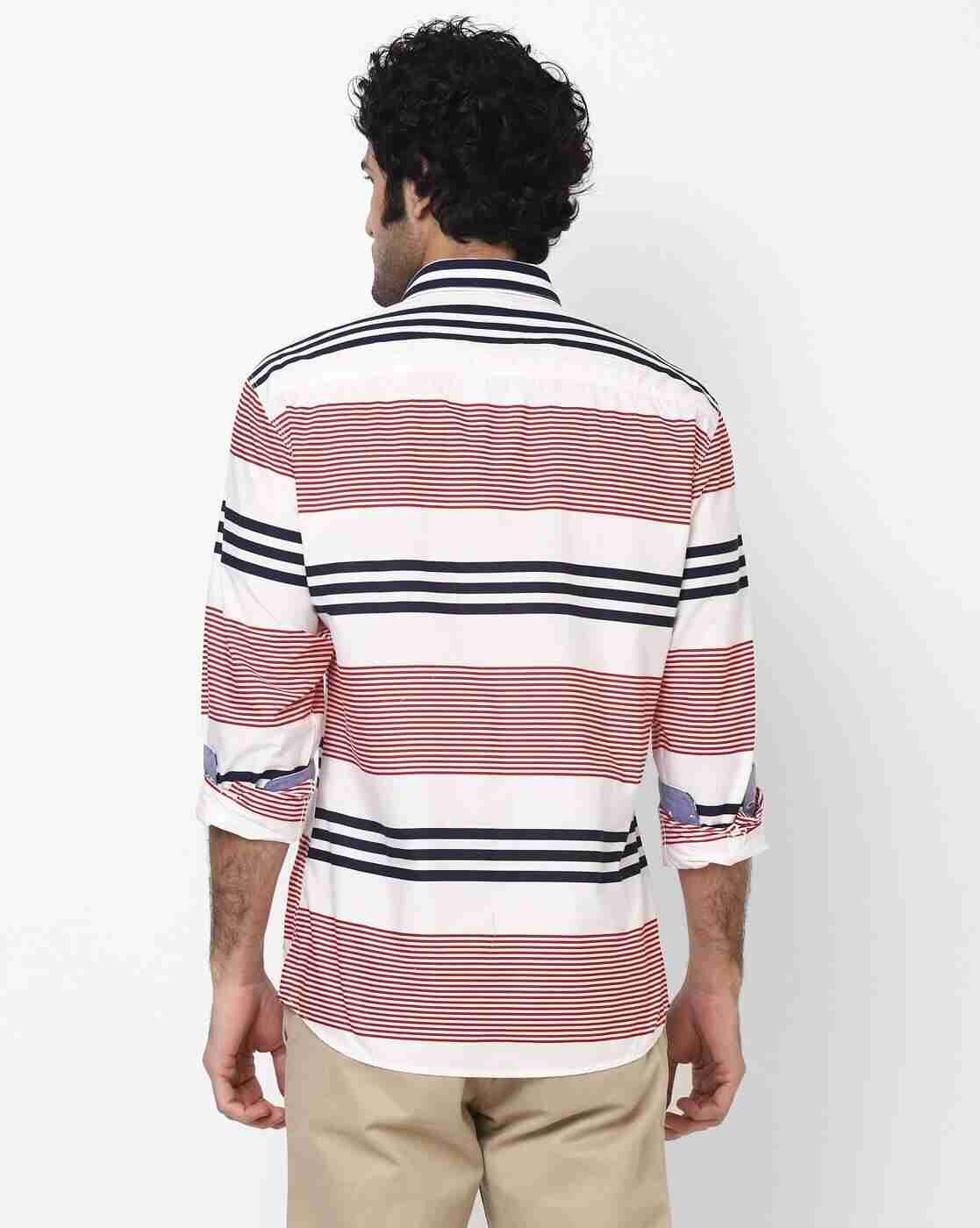 JOHN PLAYERS | Striped Extra Slim Fit Shirt with Patch Pocket|1