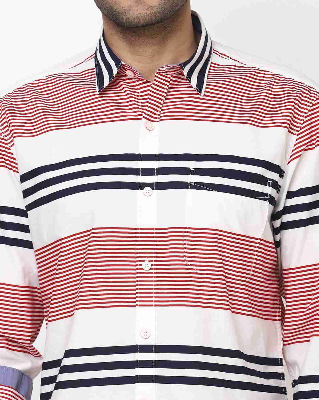 JOHN PLAYERS | Striped Extra Slim Fit Shirt with Patch Pocket|2