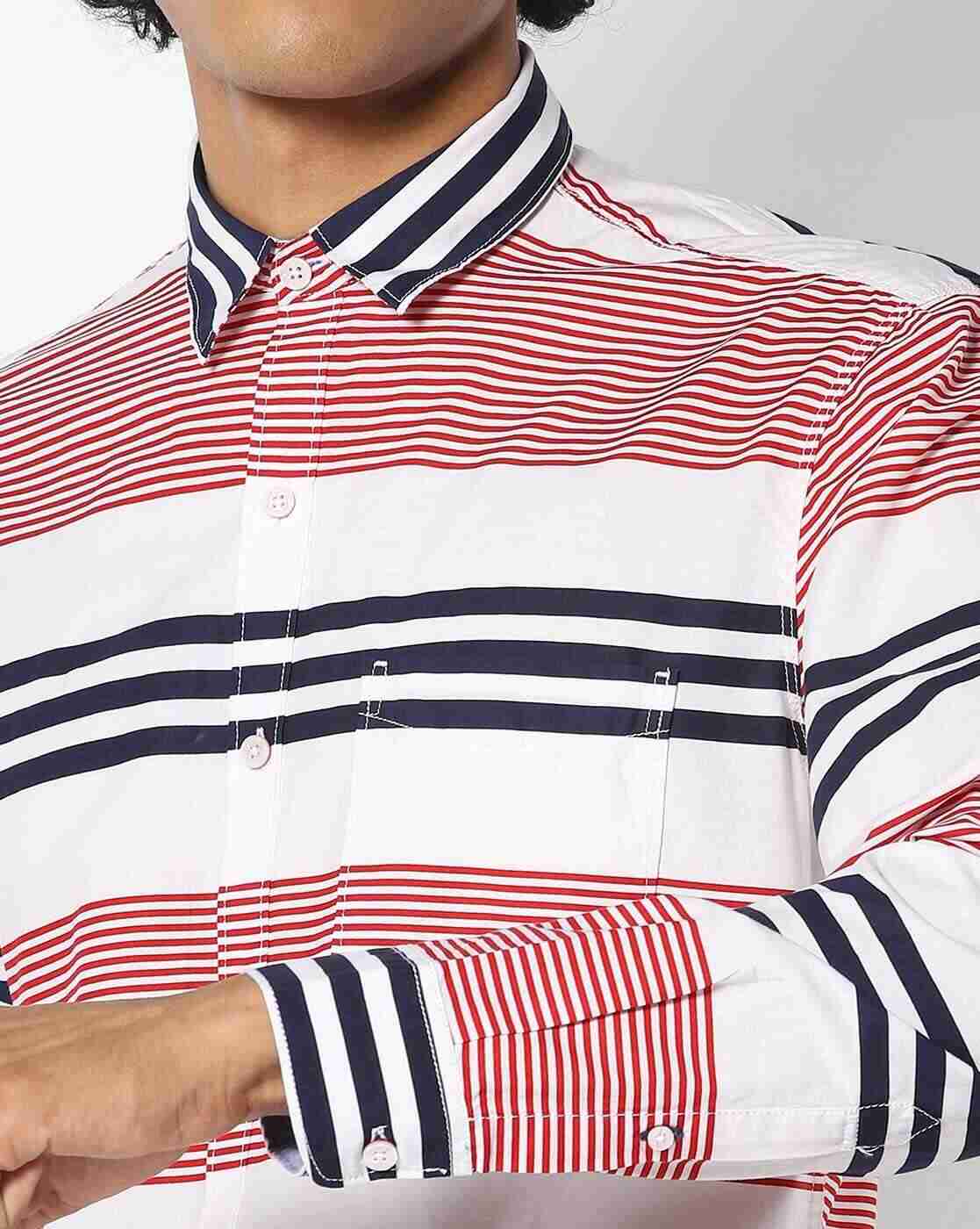 JOHN PLAYERS | Striped Extra Slim Fit Shirt with Patch Pocket|3