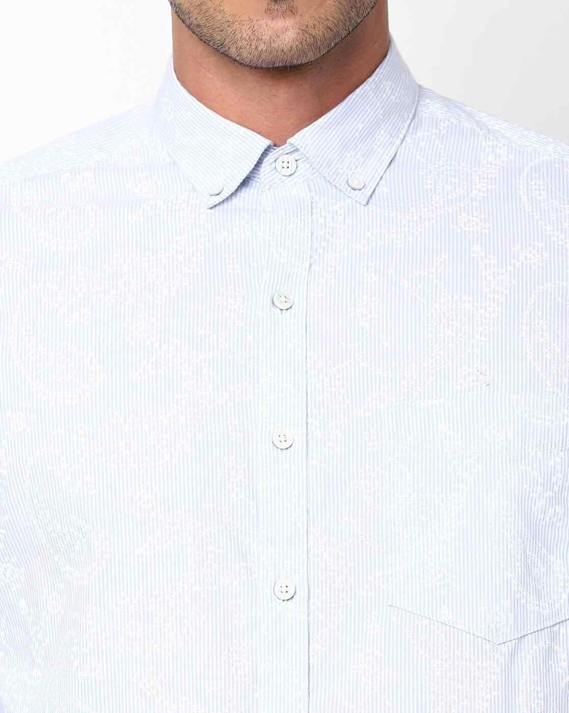 JOHN PLAYERS | Men Printed Extra Slim Fit Shirt|2