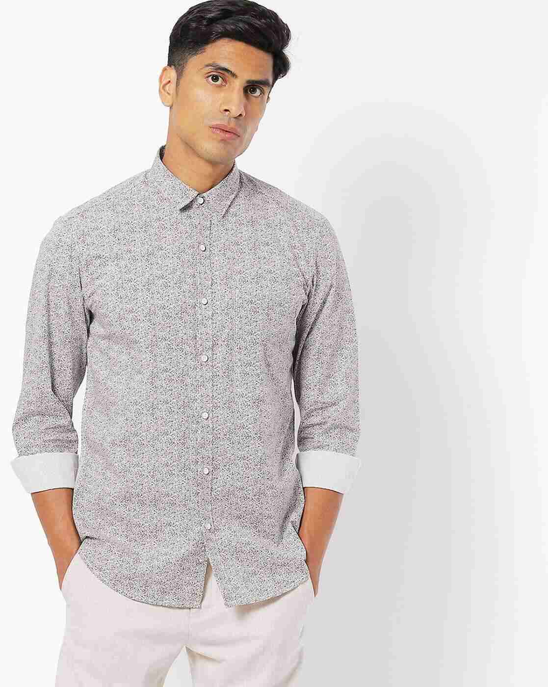 JOHN PLAYERS | Abstract Print Slim Fit Shirt with Patch Pocket|0