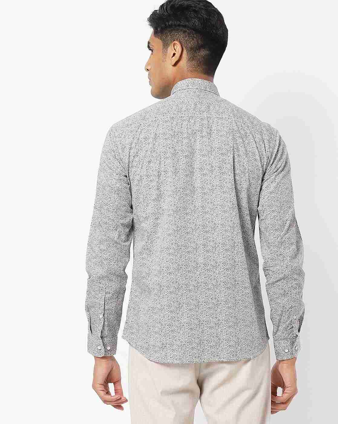 JOHN PLAYERS | Abstract Print Slim Fit Shirt with Patch Pocket|1