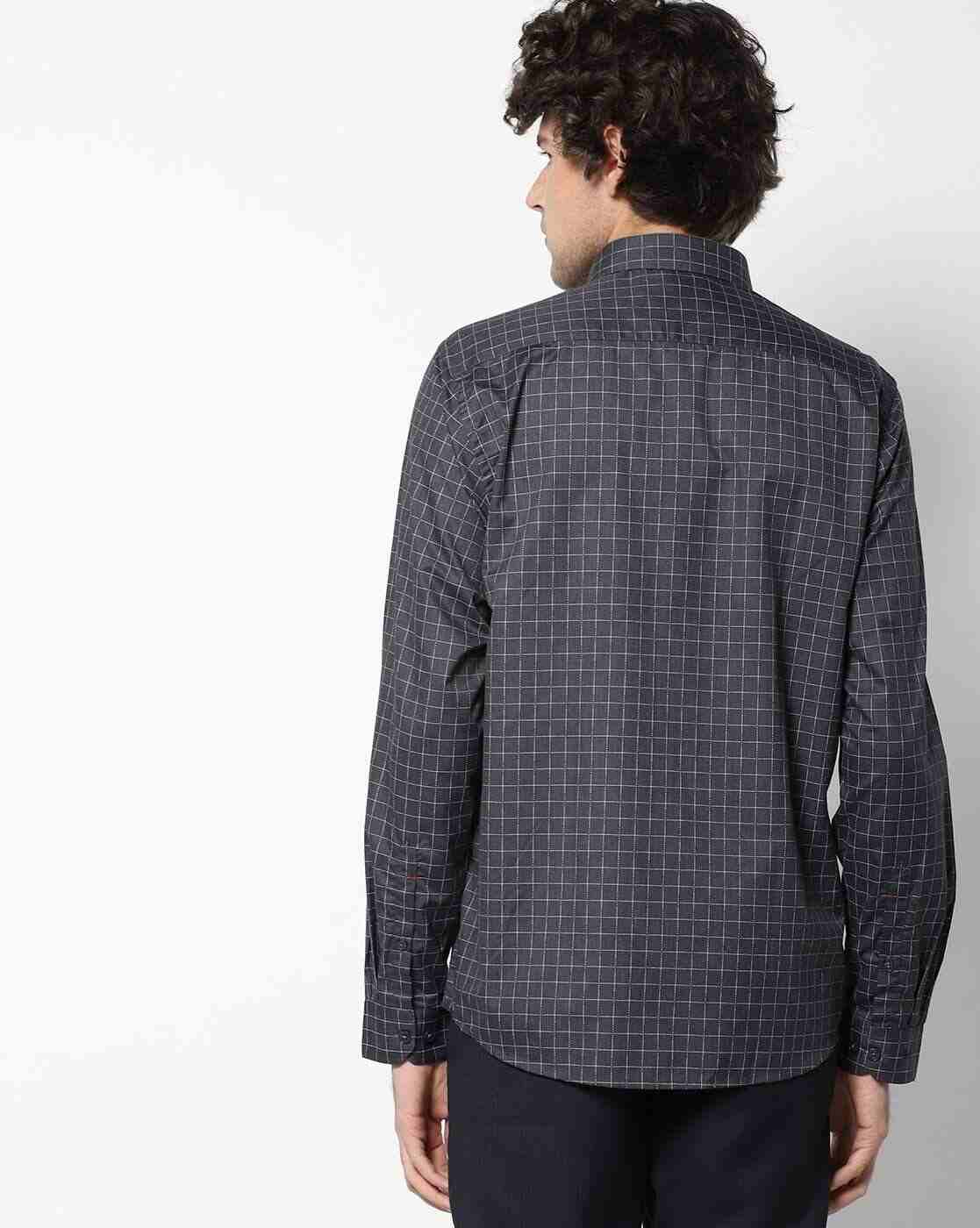 JOHN PLAYERS | Checked Slim Fit Shirt with Patch Pocket|1