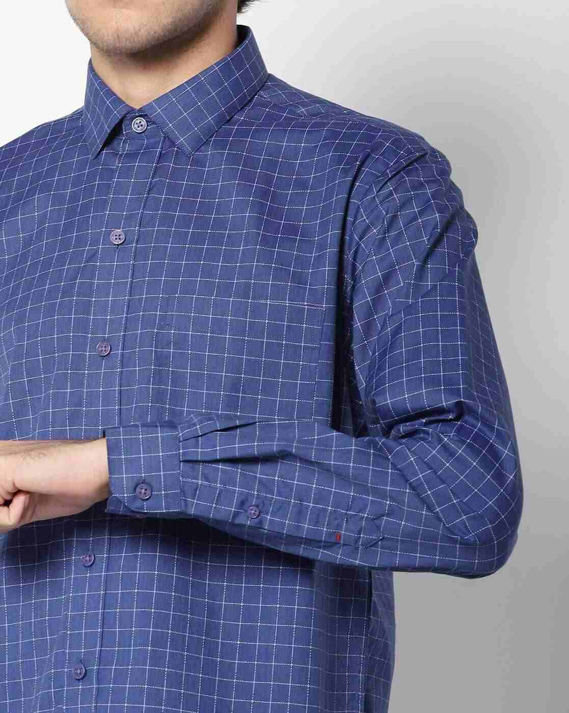 JOHN PLAYERS | Checked Slim Fit Shirt with Patch Pocket|2